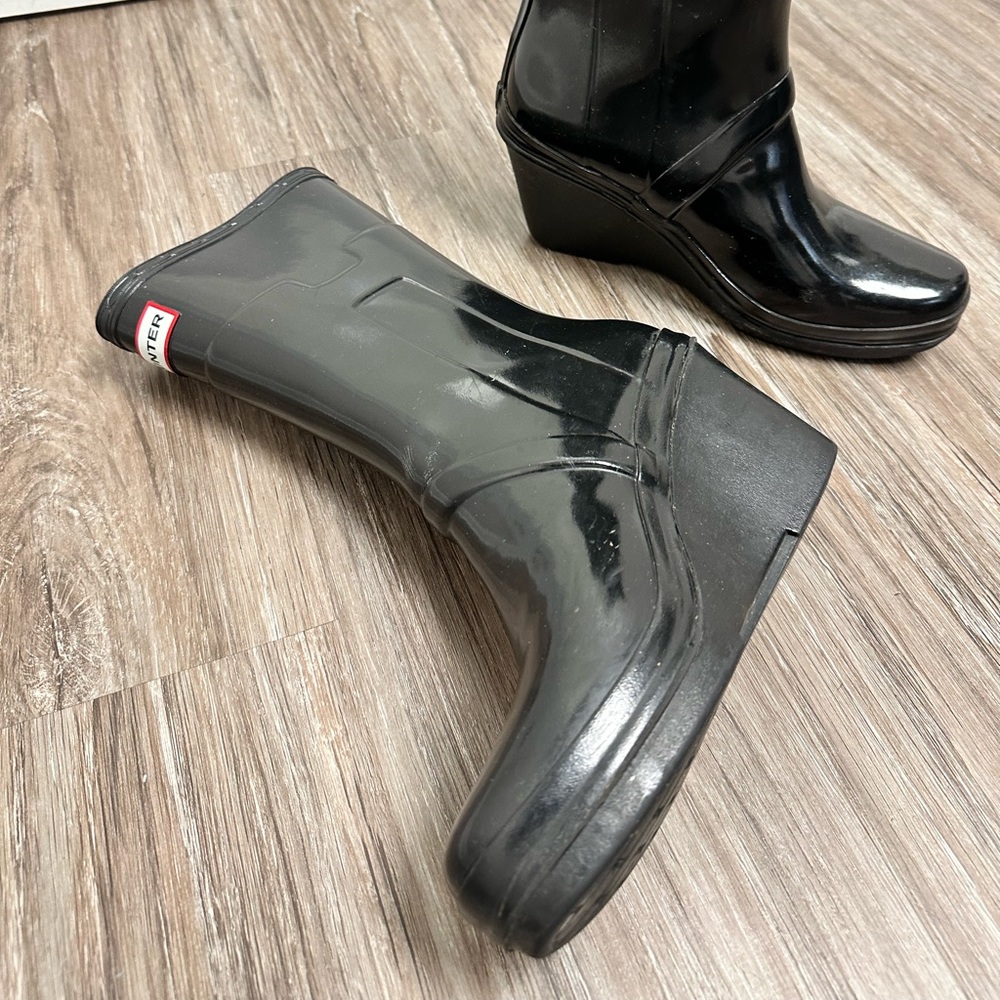 Hunter platform rain boots with Box and bag